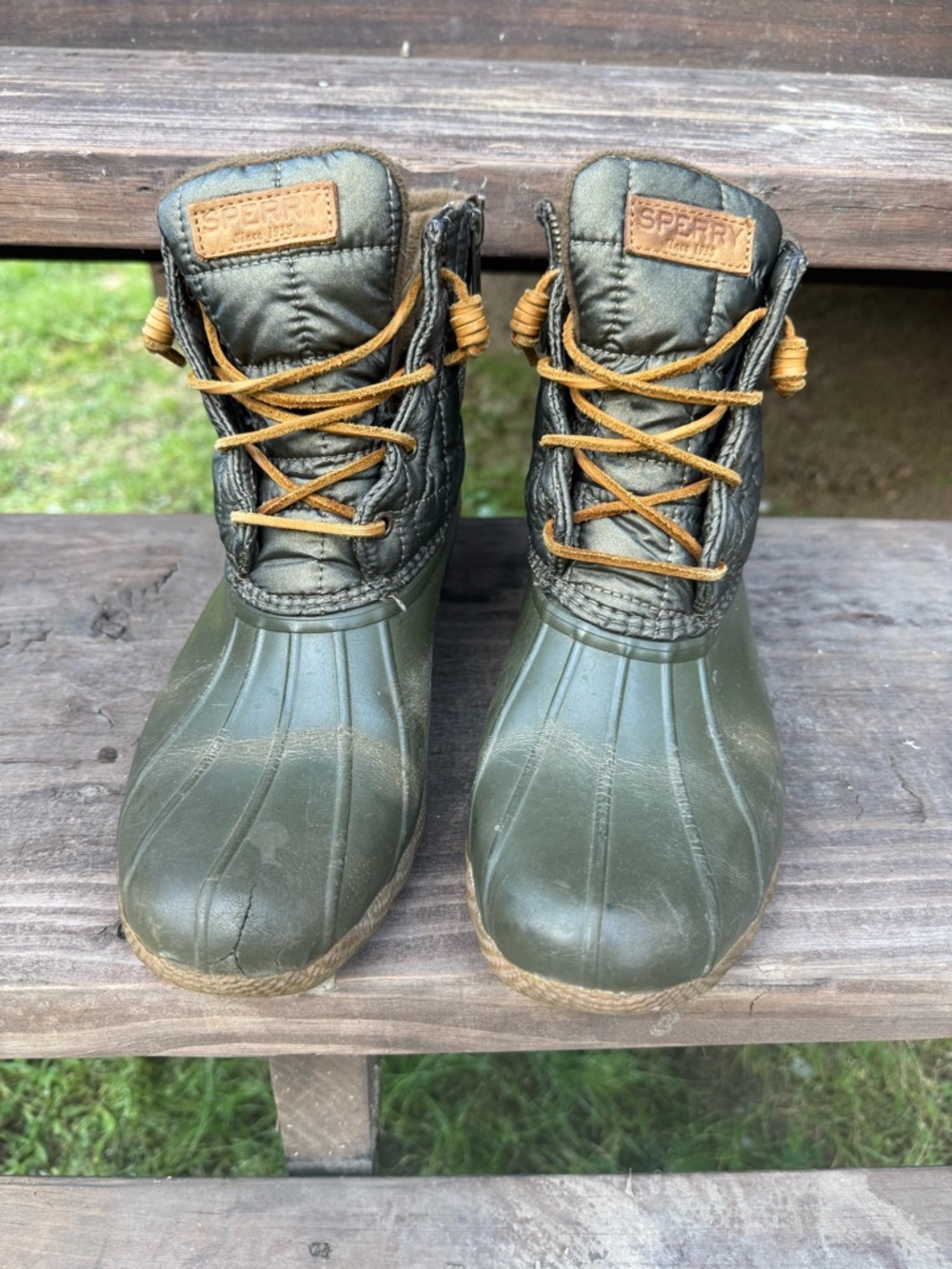 Sperry Olive Green Duck Boots